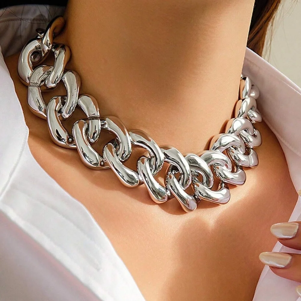 Chunky Gold Chain Statement Necklace - Picture 3 of 5